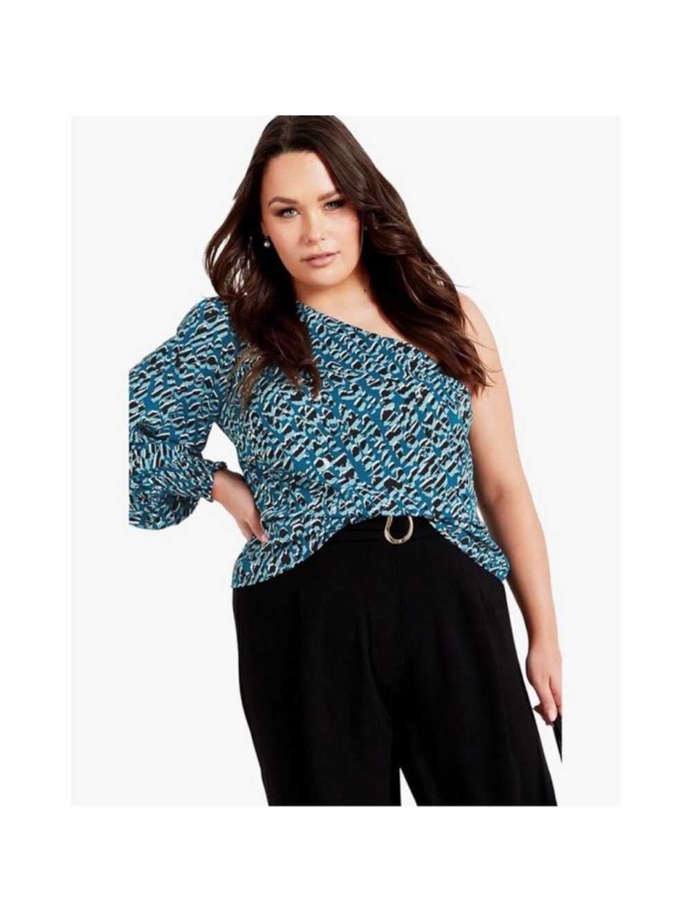 NEW The Avenue Plus Size Eva One Shoulder Top 16